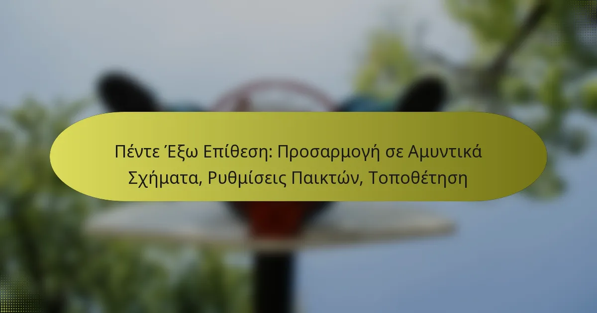 Πέντε Έξω Επίθεση: Προσαρμογή σε Αμυντικά Σχήματα, Ρυθμίσεις Παικτών, Τοποθέτηση