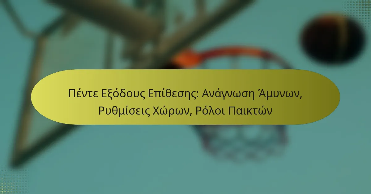 Πέντε Εξόδους Επίθεσης: Ανάγνωση Άμυνων, Ρυθμίσεις Χώρων, Ρόλοι Παικτών