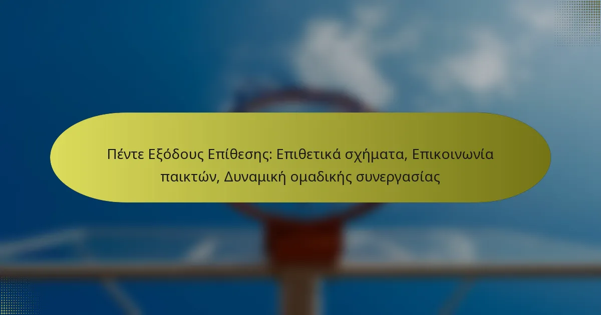 Πέντε Εξόδους Επίθεσης: Επιθετικά σχήματα, Επικοινωνία παικτών, Δυναμική ομαδικής συνεργασίας