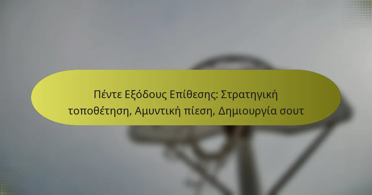 Πέντε Εξόδους Επίθεσης: Στρατηγική τοποθέτηση, Αμυντική πίεση, Δημιουργία σουτ