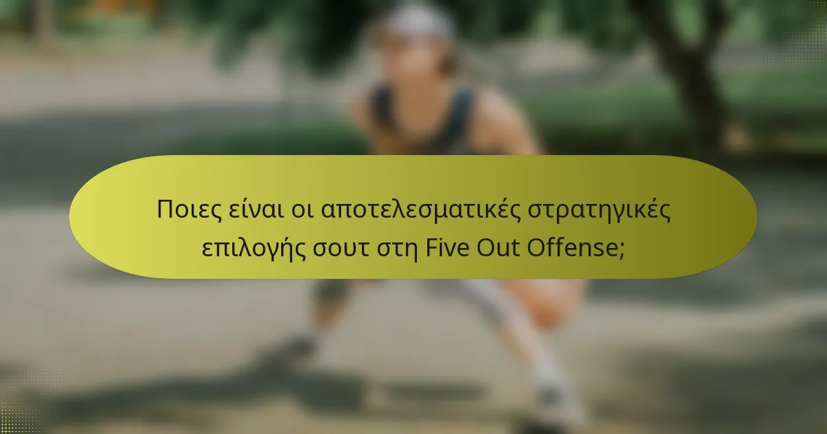 Ποιες είναι οι αποτελεσματικές στρατηγικές επιλογής σουτ στη Five Out Offense;
