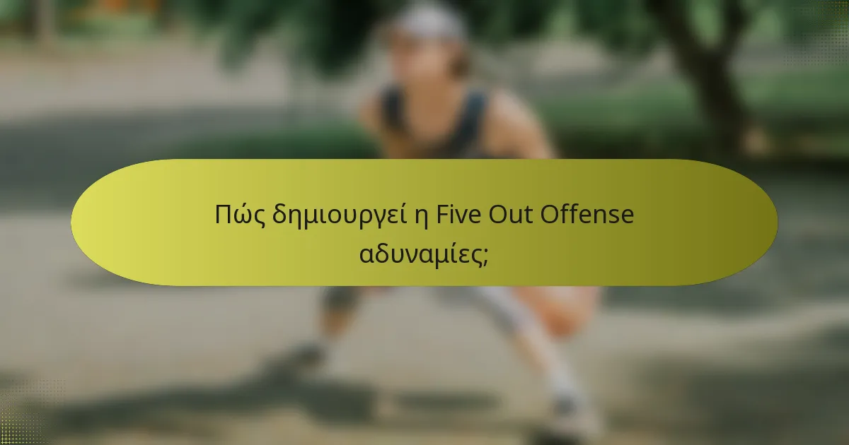 Πώς δημιουργεί η Five Out Offense αδυναμίες;