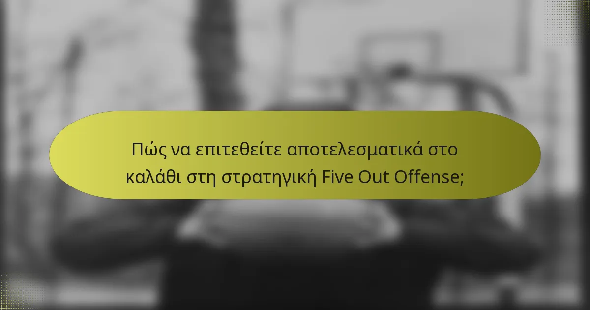Πώς να επιτεθείτε αποτελεσματικά στο καλάθι στη στρατηγική Five Out Offense;